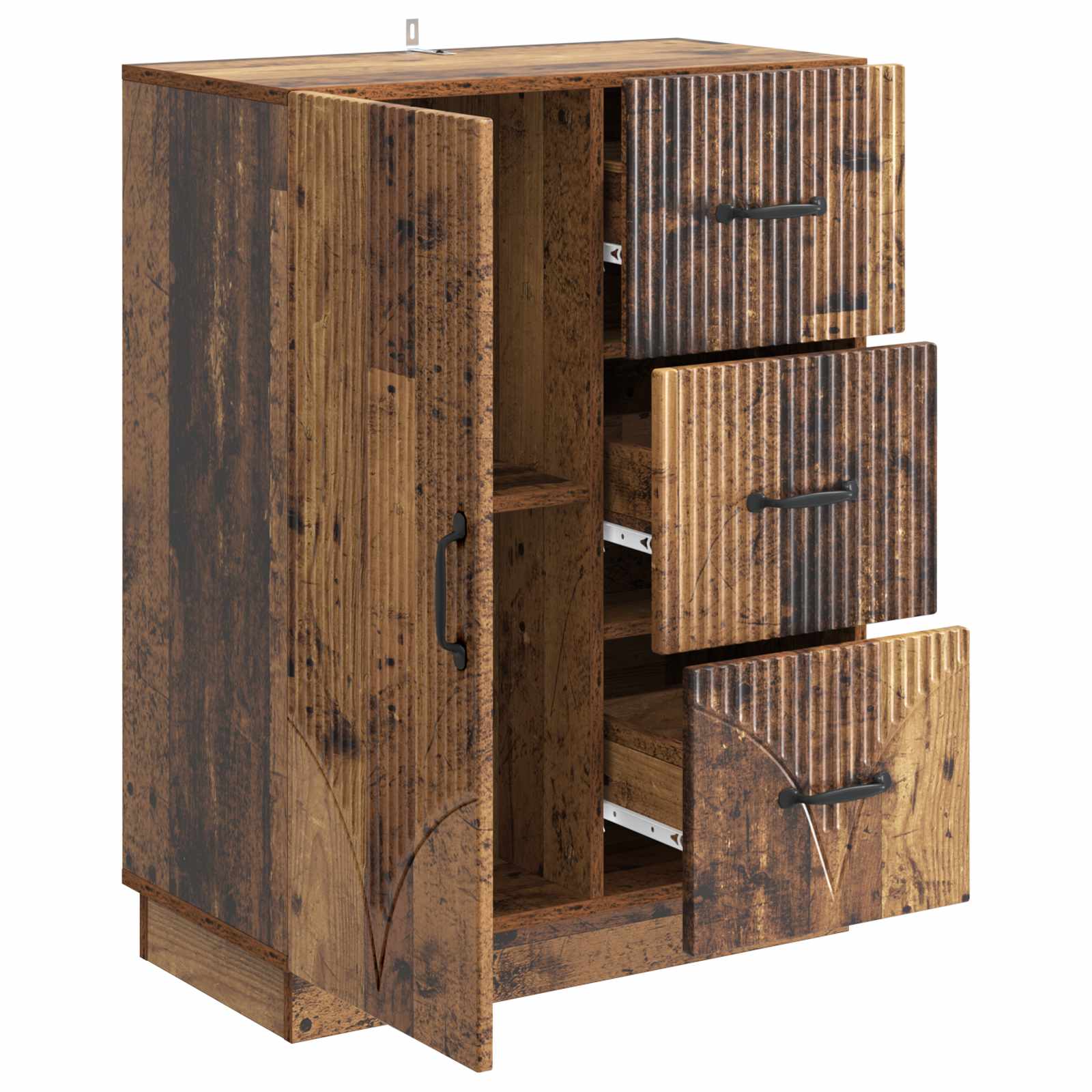 vidaXL Bufet Stare drewno 66 x 34,5 x 87 cm Drewno inżynieryjne