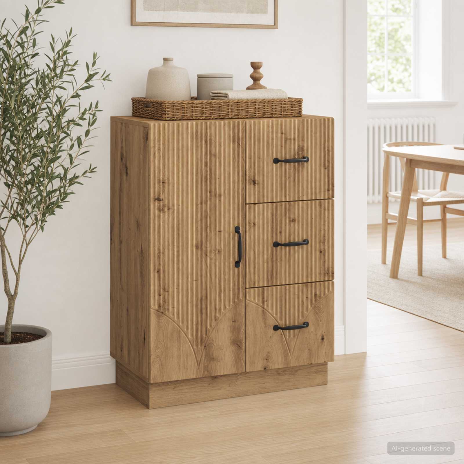 vidaXL Bufet Dąb artisan 66 x 34,5 x 87 cm Drewno inżynieryjne
