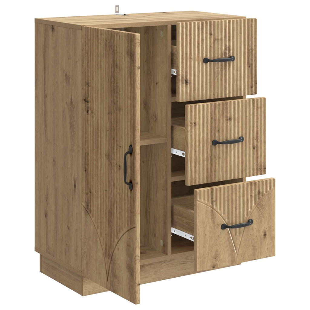 vidaXL Bufet Dąb artisan 66 x 34,5 x 87 cm Drewno inżynieryjne
