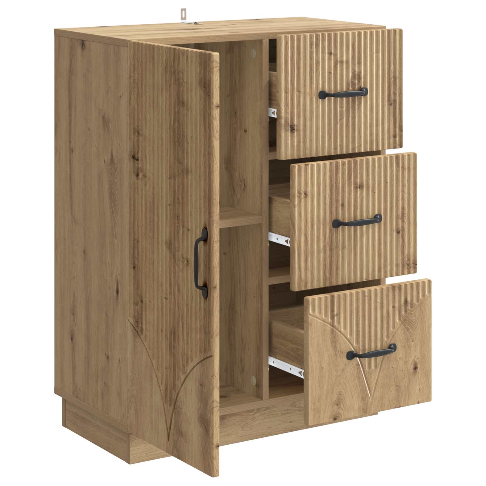 vidaXL Bufet Dąb artisan 66 x 34,5 x 87 cm Drewno inżynieryjne