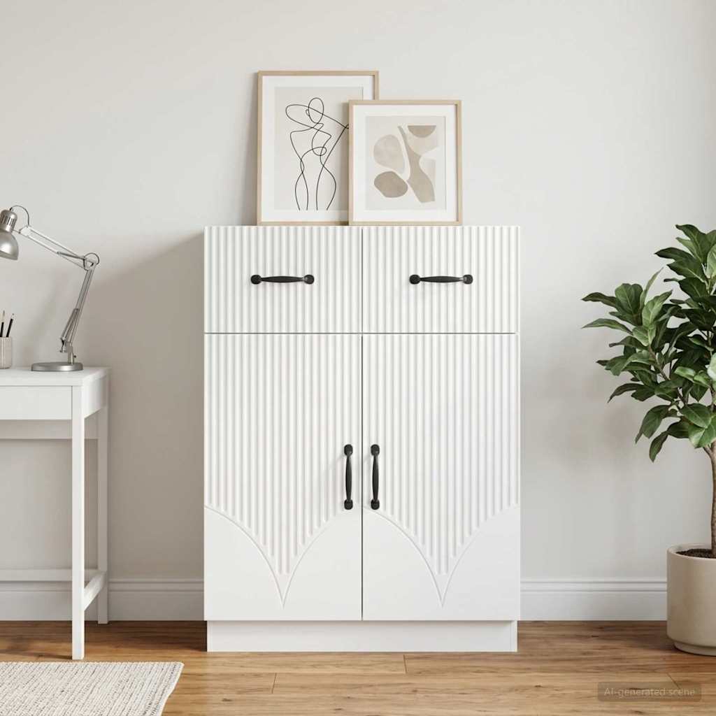 vidaXL Bufet Biały 66 x 34,5 x 87 cm Drewno inżynieryjne