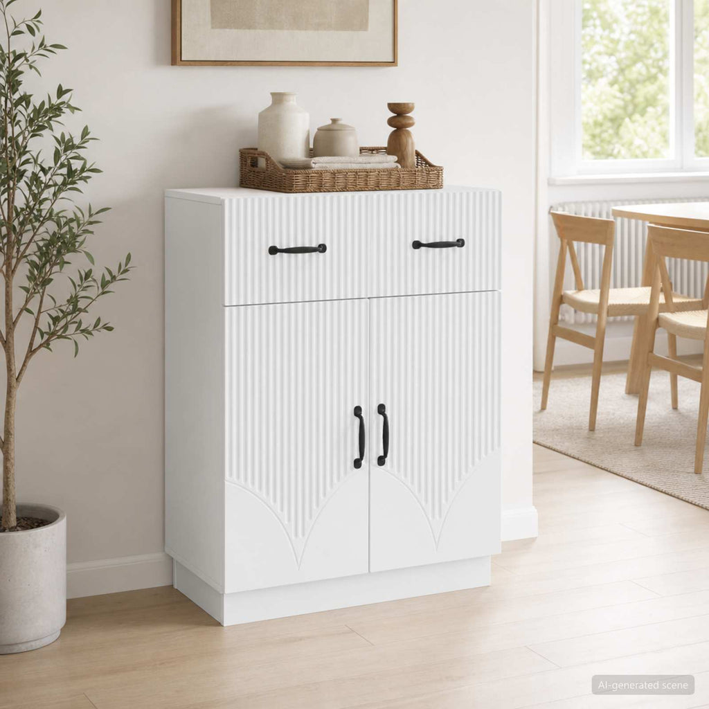 vidaXL Bufet Biały 66 x 34,5 x 87 cm Drewno inżynieryjne