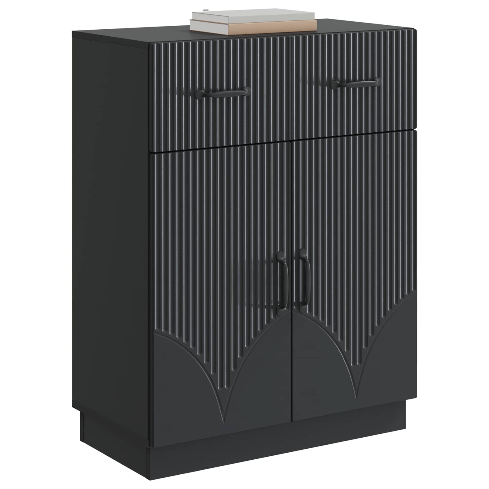 vidaXL Bufet z szufladą Czarny 66 x 34,5 x 87 cm Drewno inżynieryjne