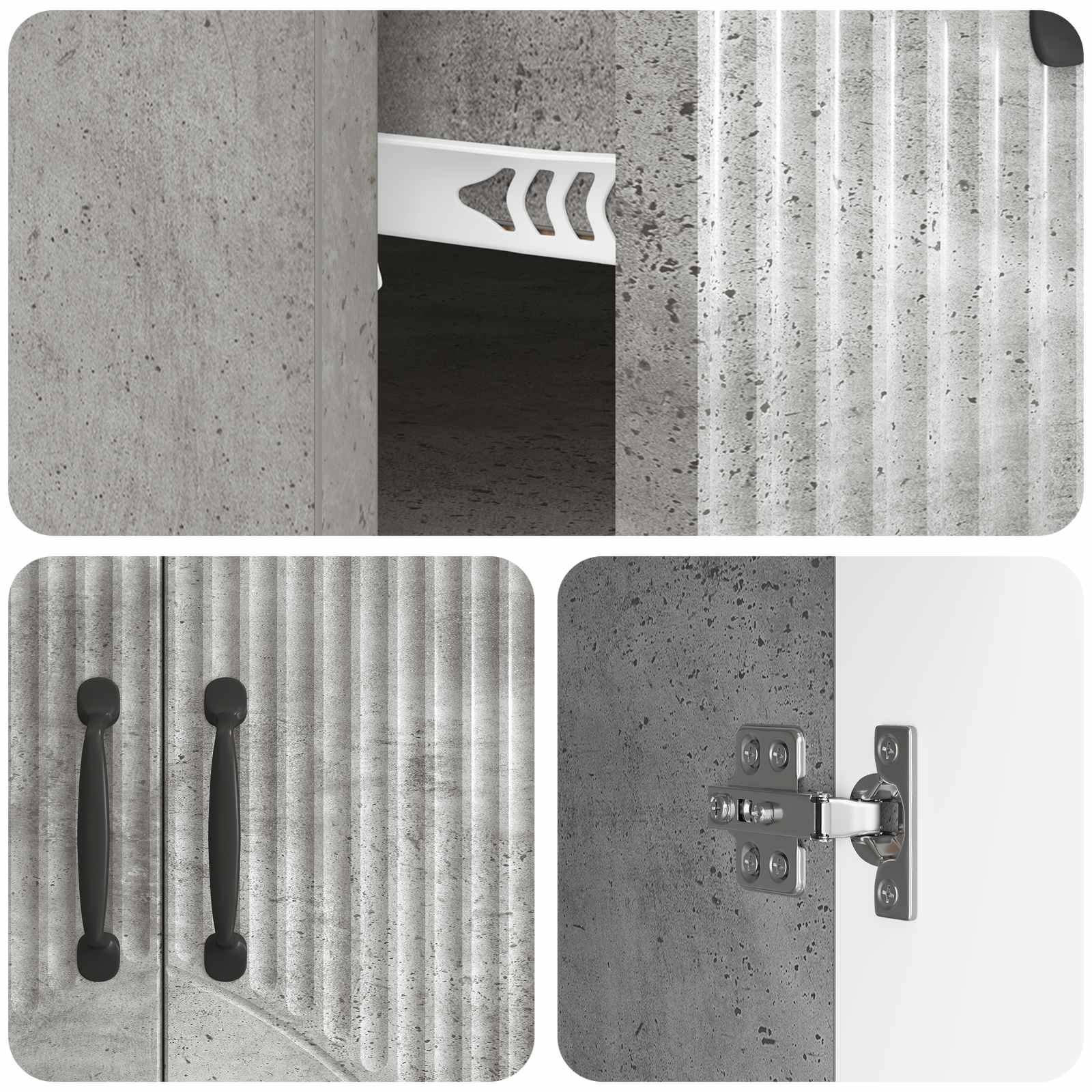 vidaXL Bufet Betonowy szary 66 x 34,5 x 87 cm Drewno inżynieryjne