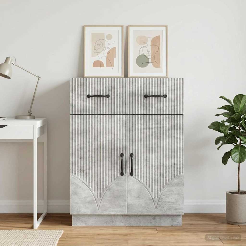 vidaXL Bufet Betonowy szary 66 x 34,5 x 87 cm Drewno inżynieryjne