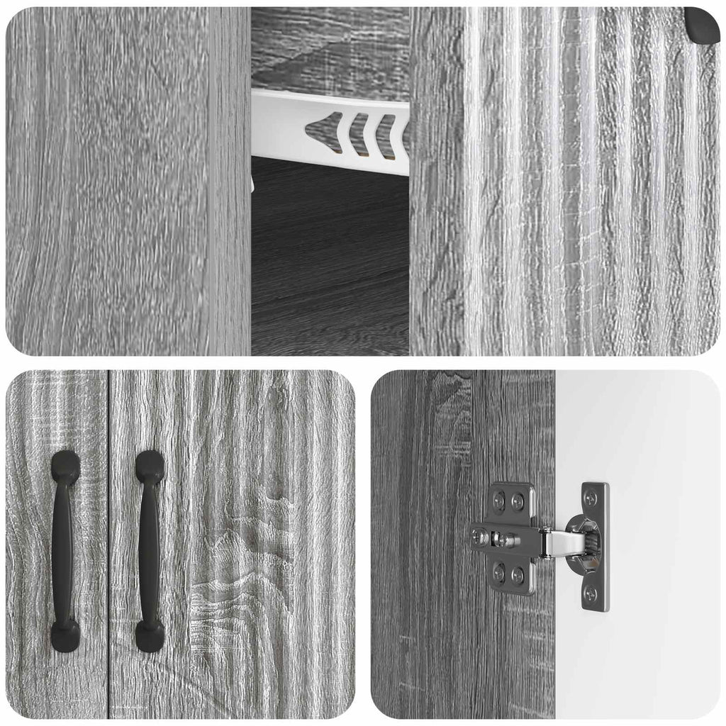 vidaXL Bufet Szary Sonoma 66 x 34,5 x 87 cm Drewno inżynieryjne