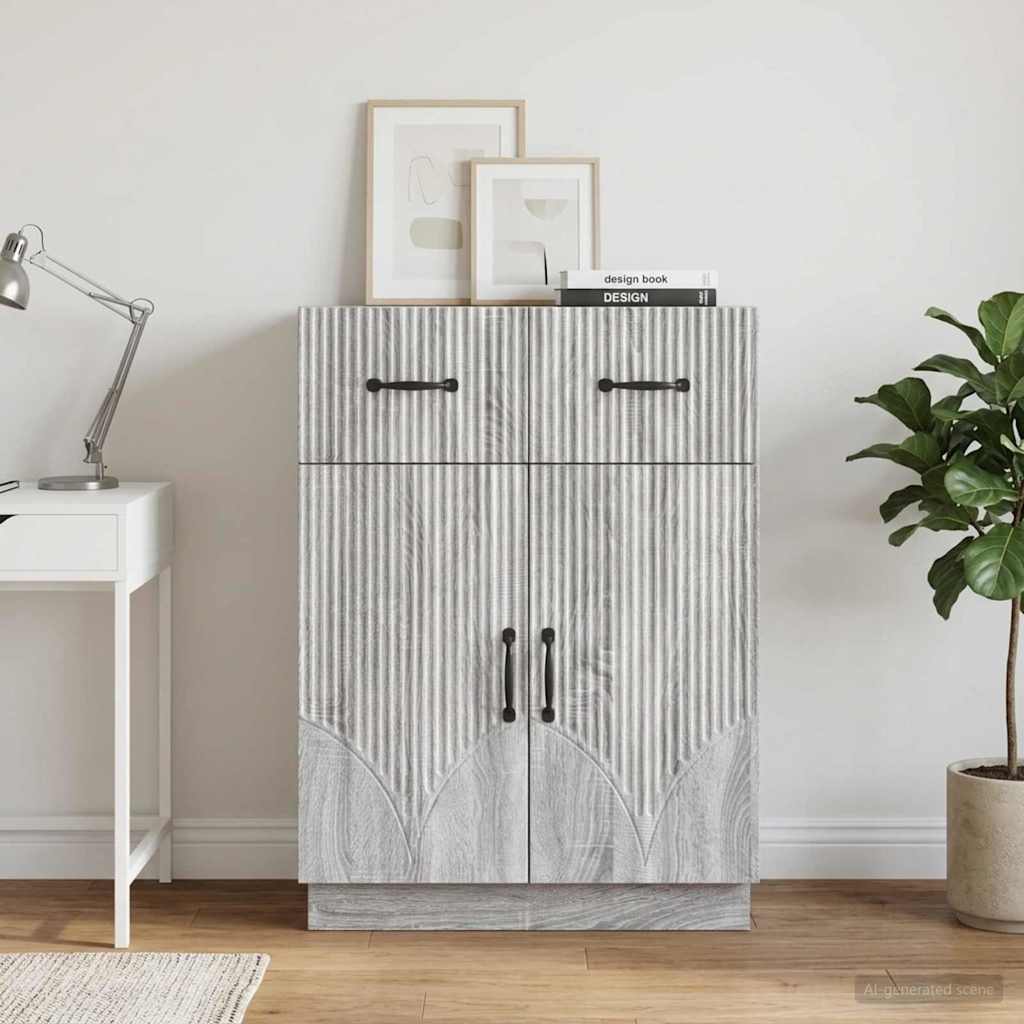 vidaXL Bufet Szary Sonoma 66 x 34,5 x 87 cm Drewno inżynieryjne
