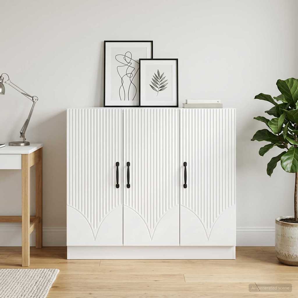 vidaXL Bufet Biały 89 x 34,5 x 77 cm Drewno inżynieryjne