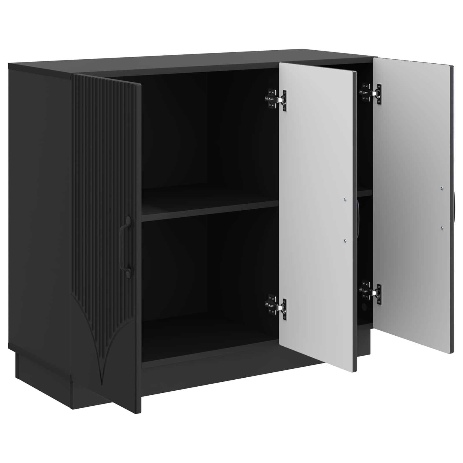 vidaXL Bufet Czarny 89 x 34,5 x 77 cm Drewno inżynieryjne
