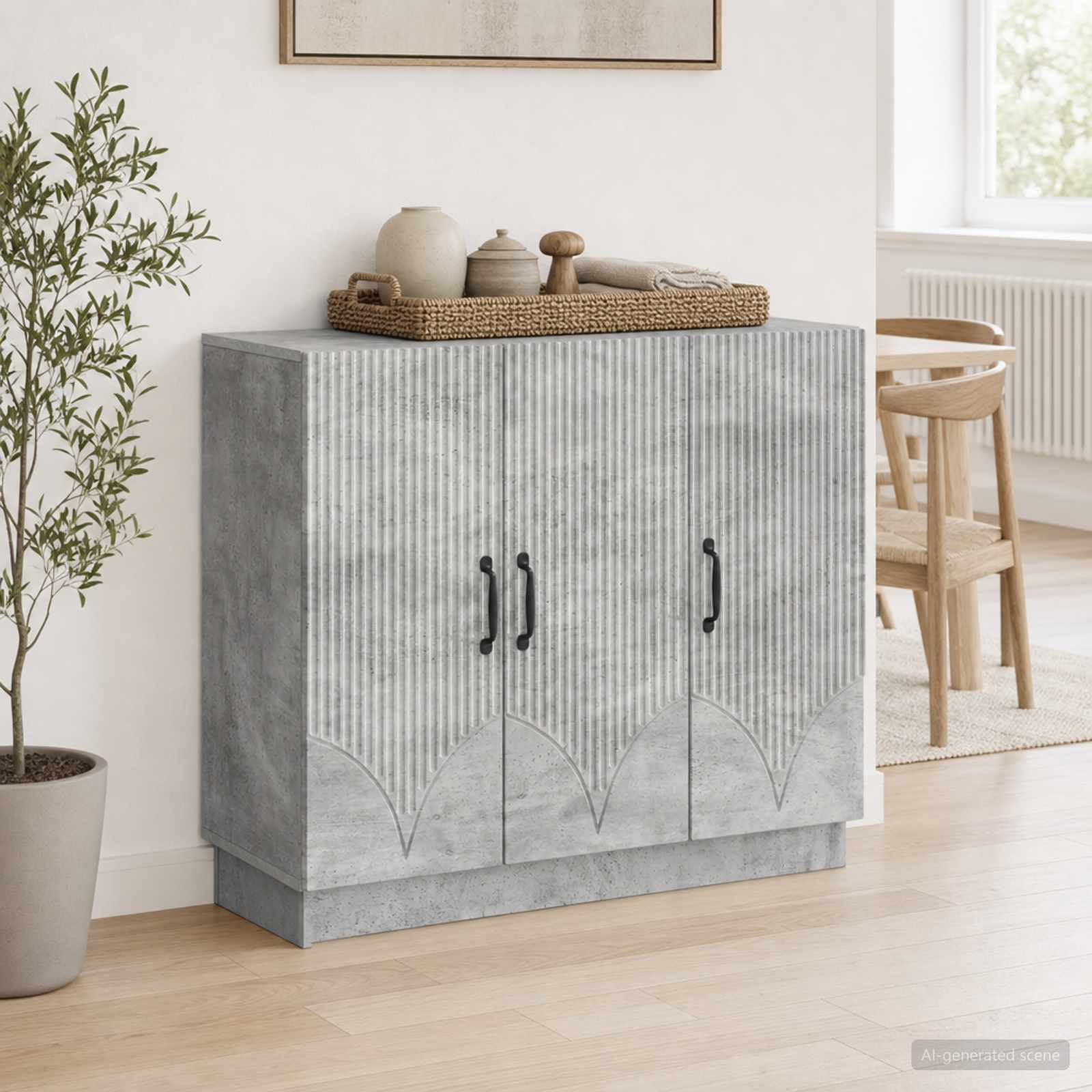 vidaXL Bufet Betonowy szary 89 x 34,5 x 77 cm Drewno inżynieryjne