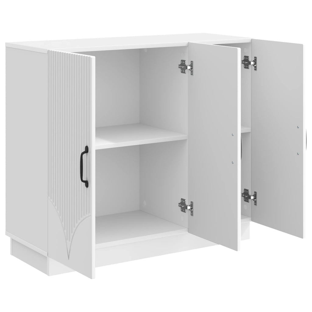 vidaXL Bufet Biały wysoki połysk 89 x 34,5 x 77 cm Drewno inżynieryjne