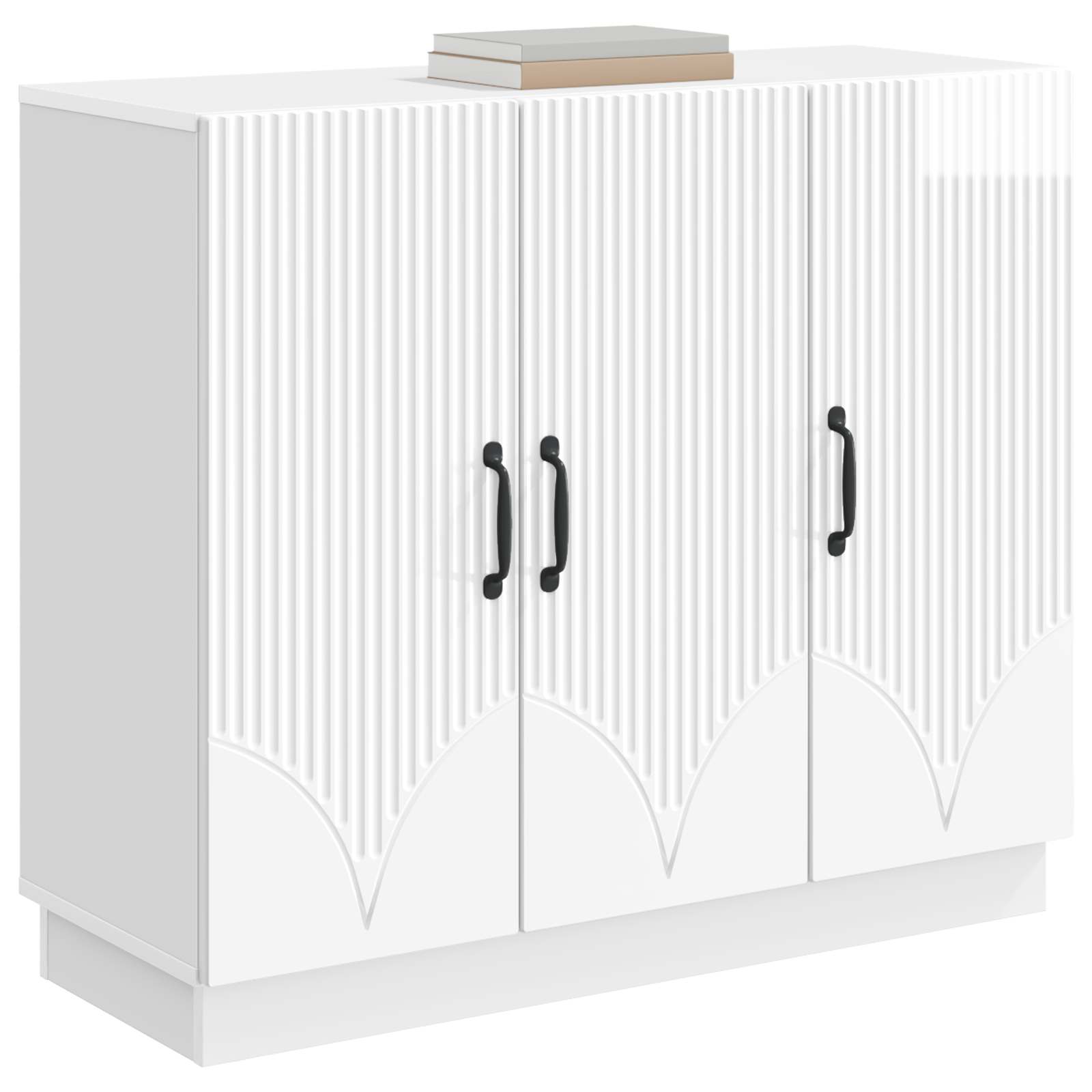 vidaXL Bufet Biały wysoki połysk 89 x 34,5 x 77 cm Drewno inżynieryjne