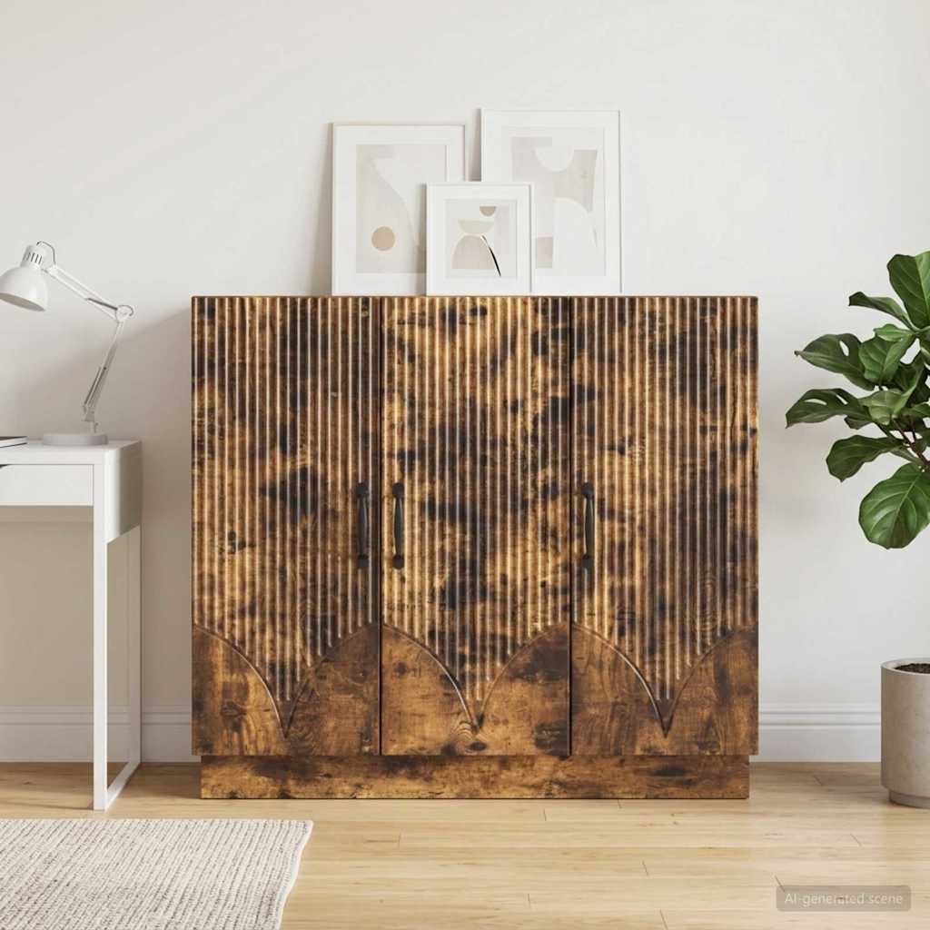 vidaXL Bufet Dąb wędzony 89 x 34,5 x 77 cm Drewno inżynieryjne
