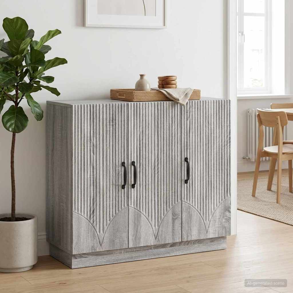 vidaXL Bufet Szary Sonoma 89 x 34,5 x 77 cm Drewno inżynieryjne