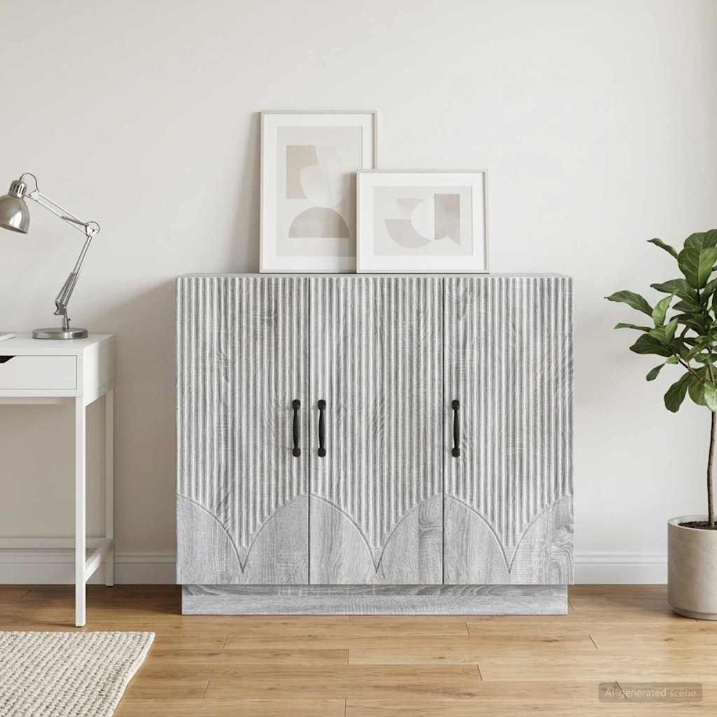 vidaXL Bufet Szary Sonoma 89 x 34,5 x 77 cm Drewno inżynieryjne