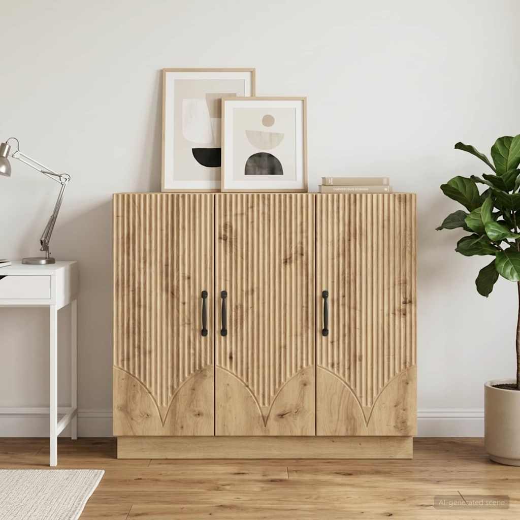 vidaXL Bufet Dąb artisan 89 x 34,5 x 77 cm Drewno inżynieryjne