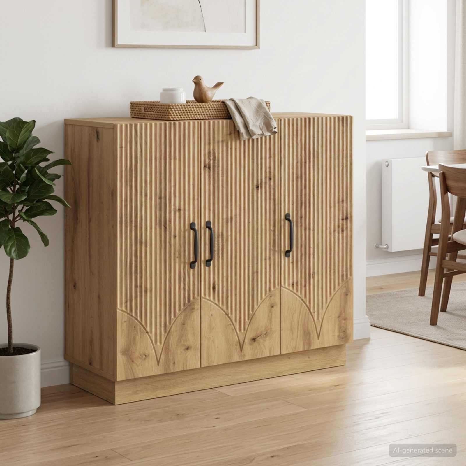 vidaXL Bufet Dąb artisan 89 x 34,5 x 77 cm Drewno inżynieryjne