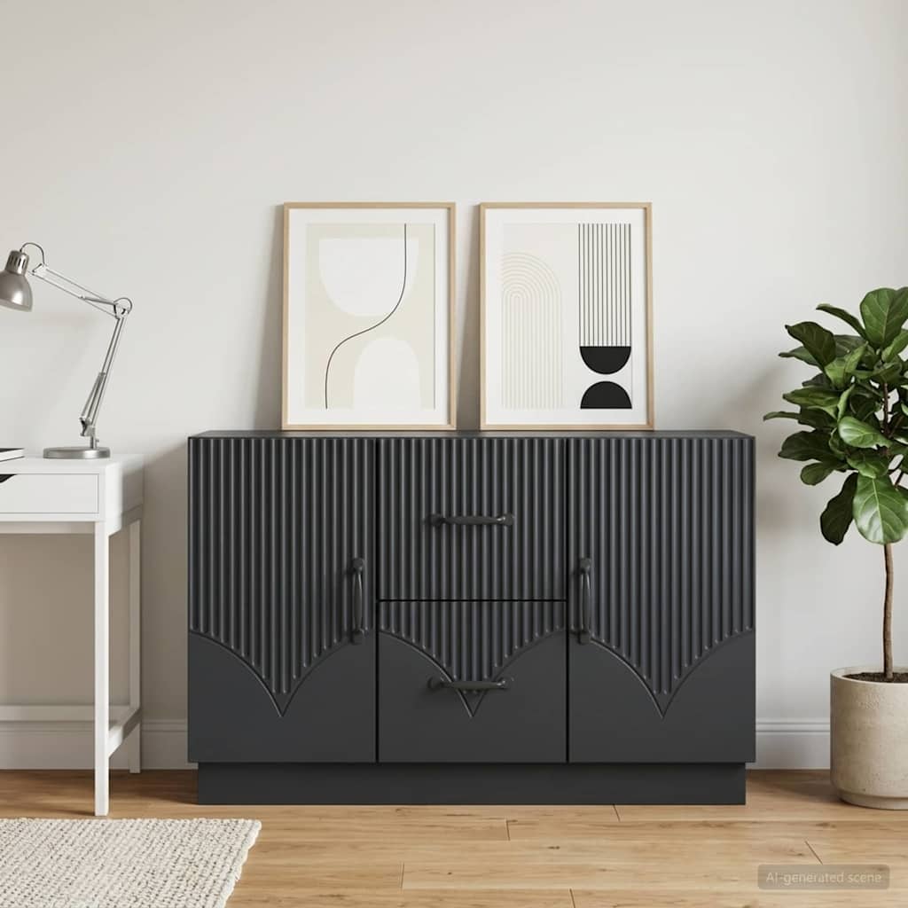 vidaXL Bufet z szufladą Czarny 89 x 34,5 x 57 cm Drewno inżynieryjne