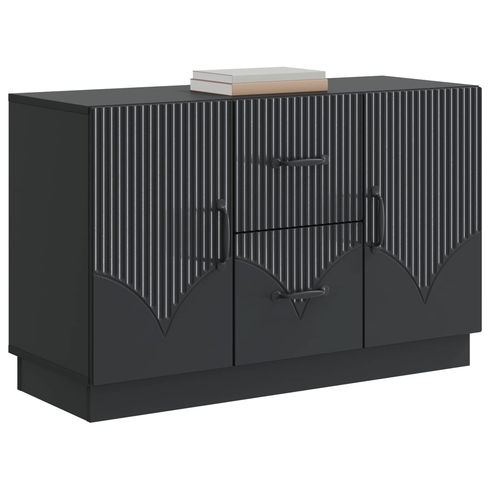 vidaXL Bufet z szufladą Czarny 89 x 34,5 x 57 cm Drewno inżynieryjne
