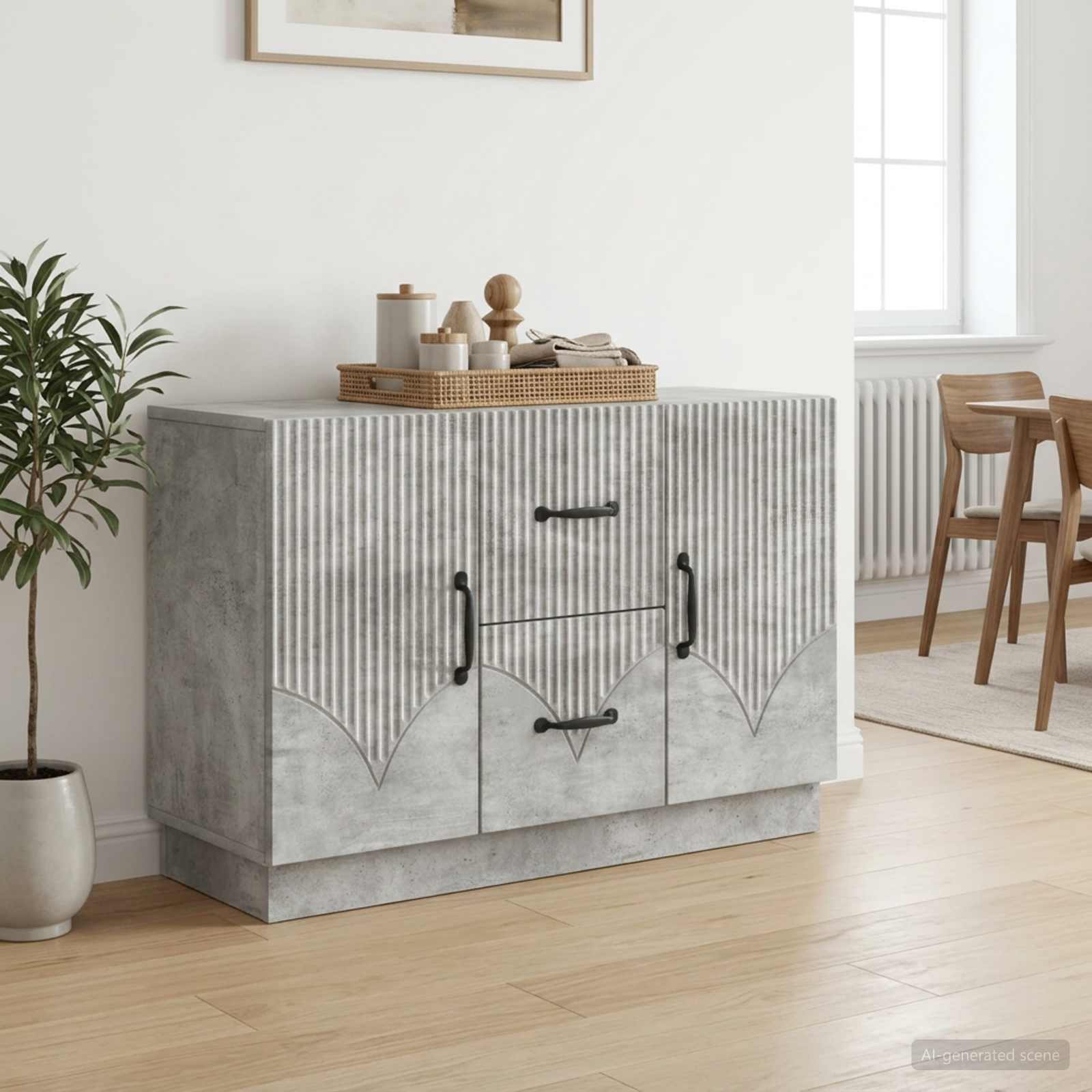 vidaXL Bufet Betonowy szary 89 x 34,5 x 57 cm Drewno inżynieryjne