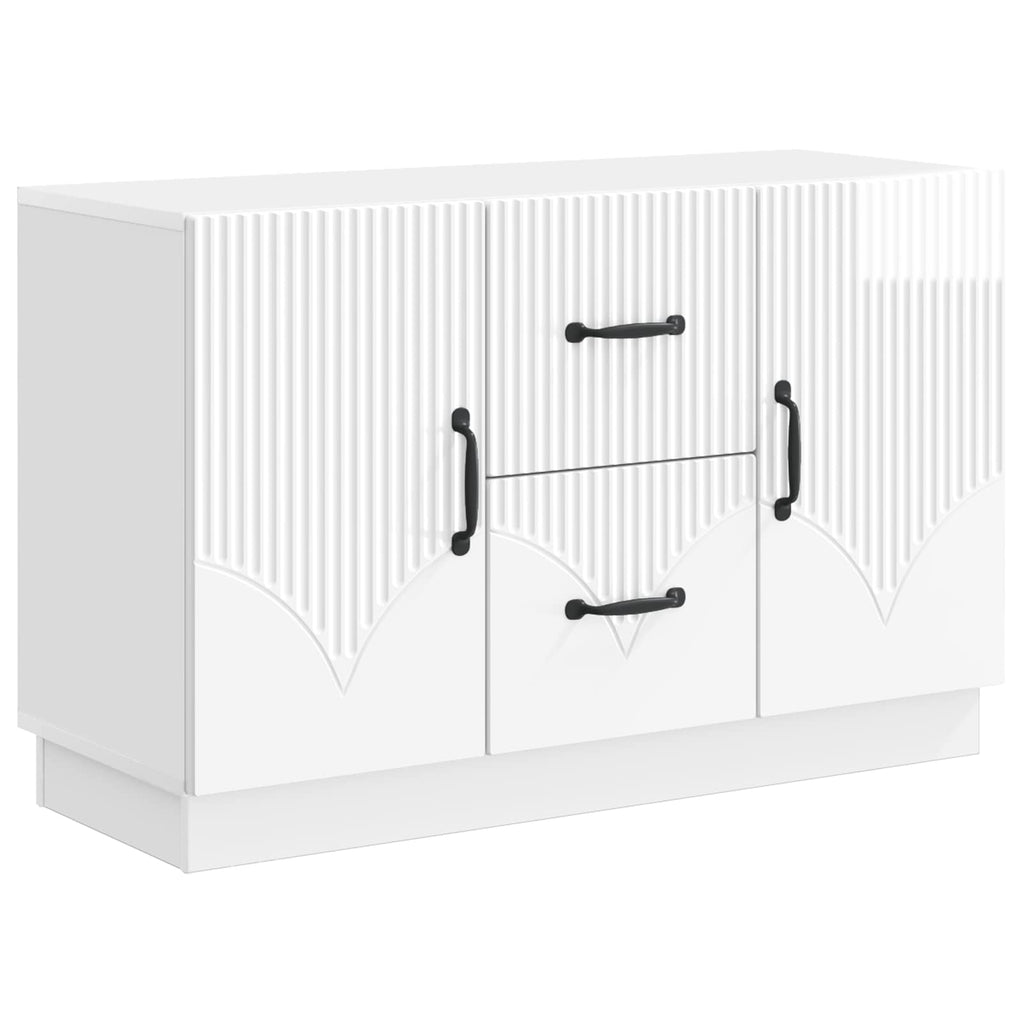 vidaXL Bufet Biały wysoki połysk 89 x 34,5 x 57 cm Drewno inżynieryjne