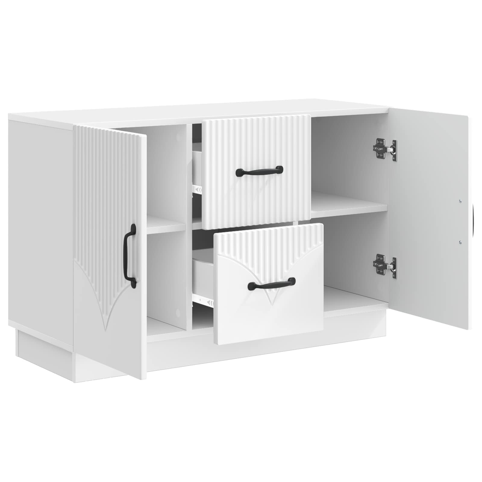 vidaXL Bufet Biały wysoki połysk 89 x 34,5 x 57 cm Drewno inżynieryjne