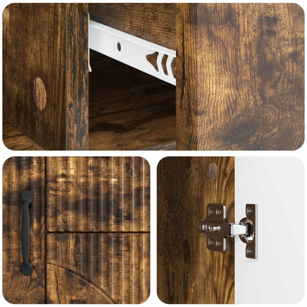 vidaXL Bufet Dąb wędzony 89 x 34,5 x 57 cm Drewno inżynieryjne