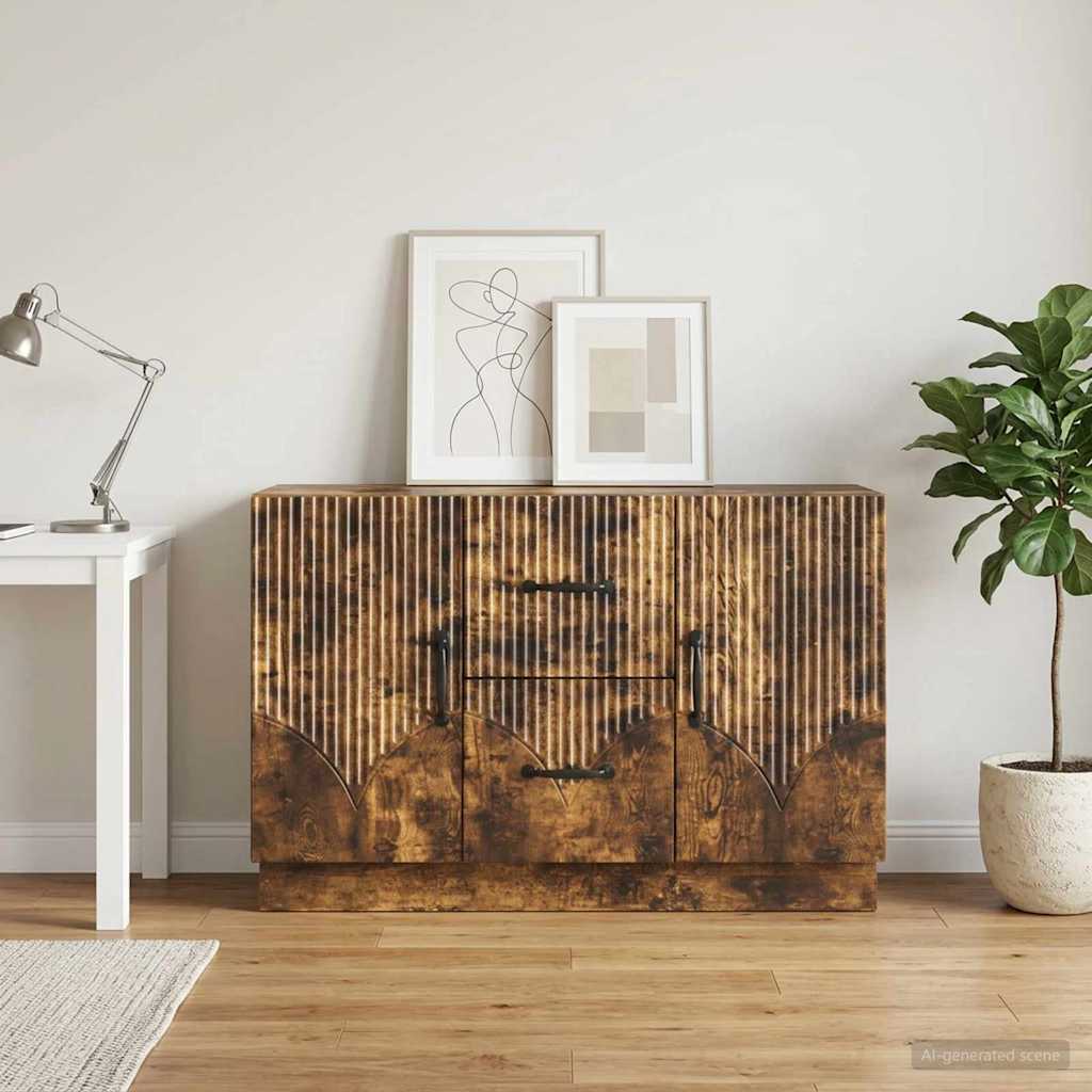 vidaXL Bufet Dąb wędzony 89 x 34,5 x 57 cm Drewno inżynieryjne