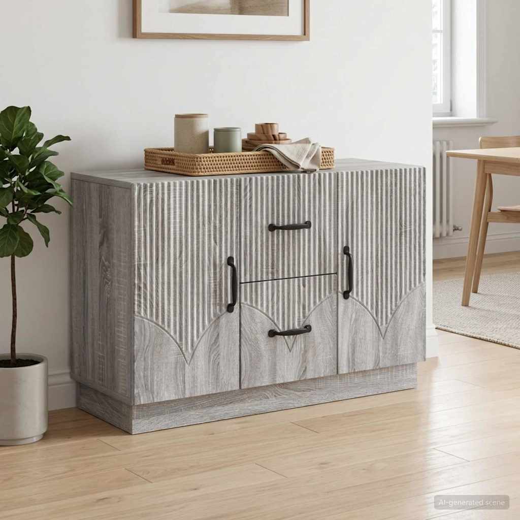 vidaXL Bufet Szary Sonoma 89 x 34,5 x 57 cm Drewno inżynieryjne