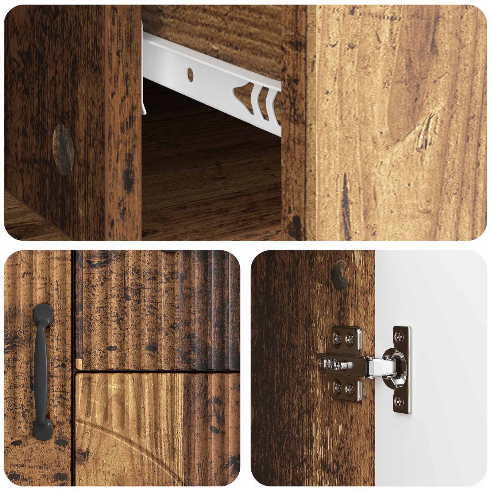 vidaXL Bufet Stare drewno 89 x 34,5 x 57 cm Drewno inżynieryjne