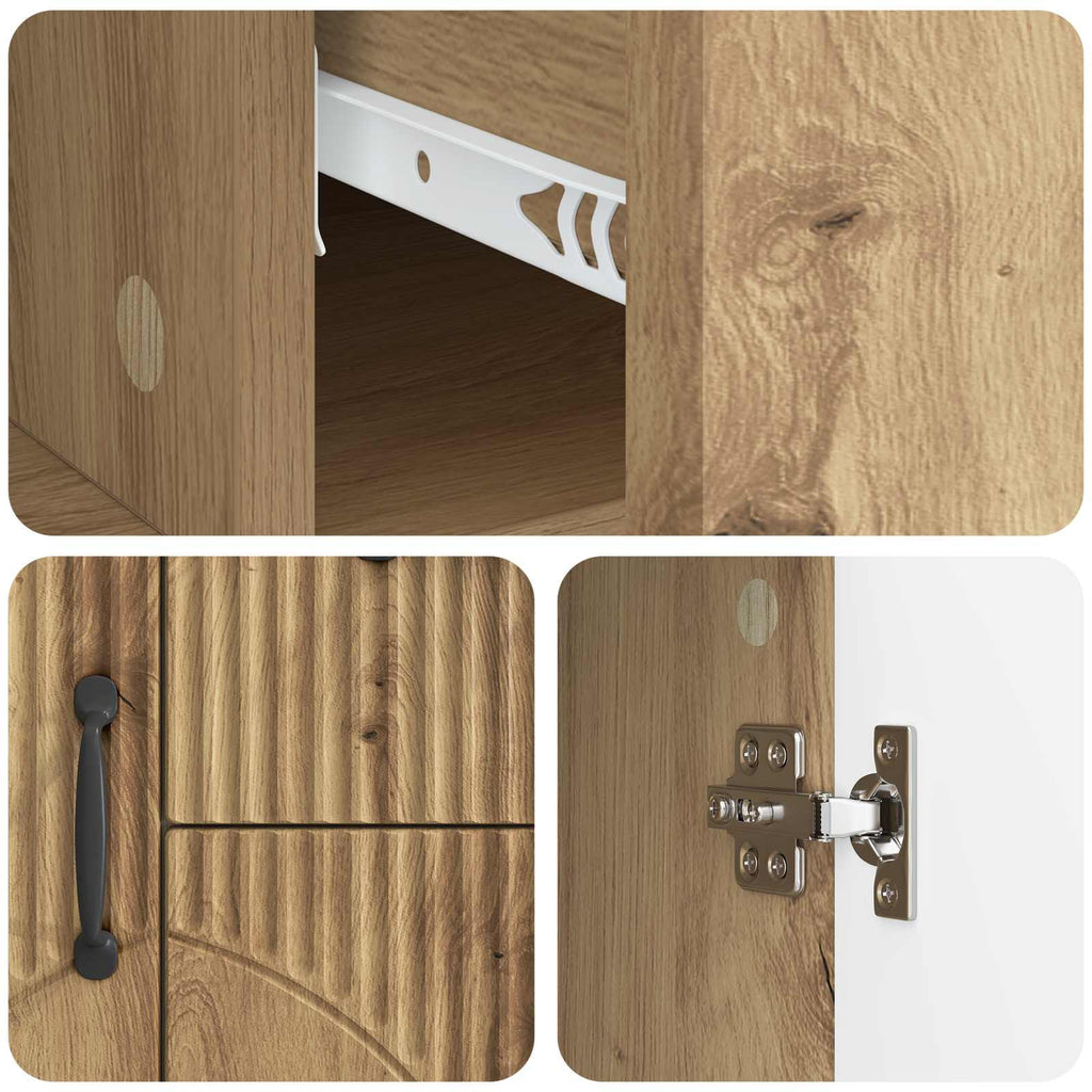 vidaXL Bufet Dąb artisan 89 x 34,5 x 57 cm Drewno inżynieryjne