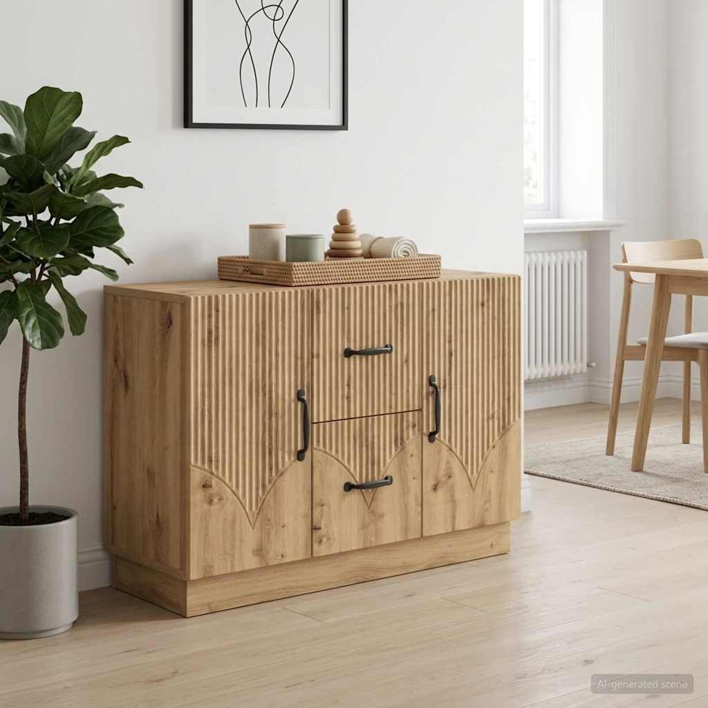 vidaXL Bufet Dąb artisan 89 x 34,5 x 57 cm Drewno inżynieryjne