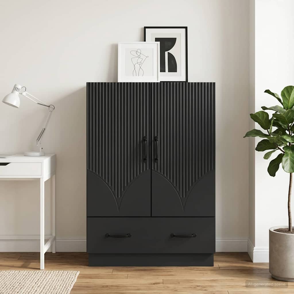 vidaXL Bufet z szufladą Czarny 66 x 34,5 x 92 cm Drewno inżynieryjne