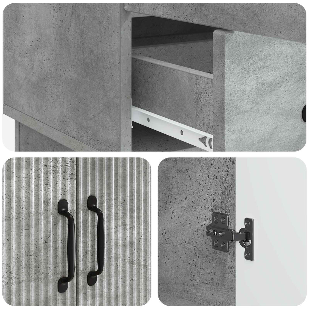 vidaXL Bufet Betonowy szary 66 x 34,5 x 92 cm Drewno inżynieryjne