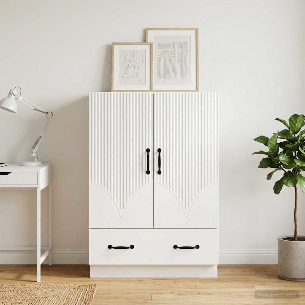 vidaXL Bufet Biały wysoki połysk 66 x 34,5 x 92 cm Drewno inżynieryjne