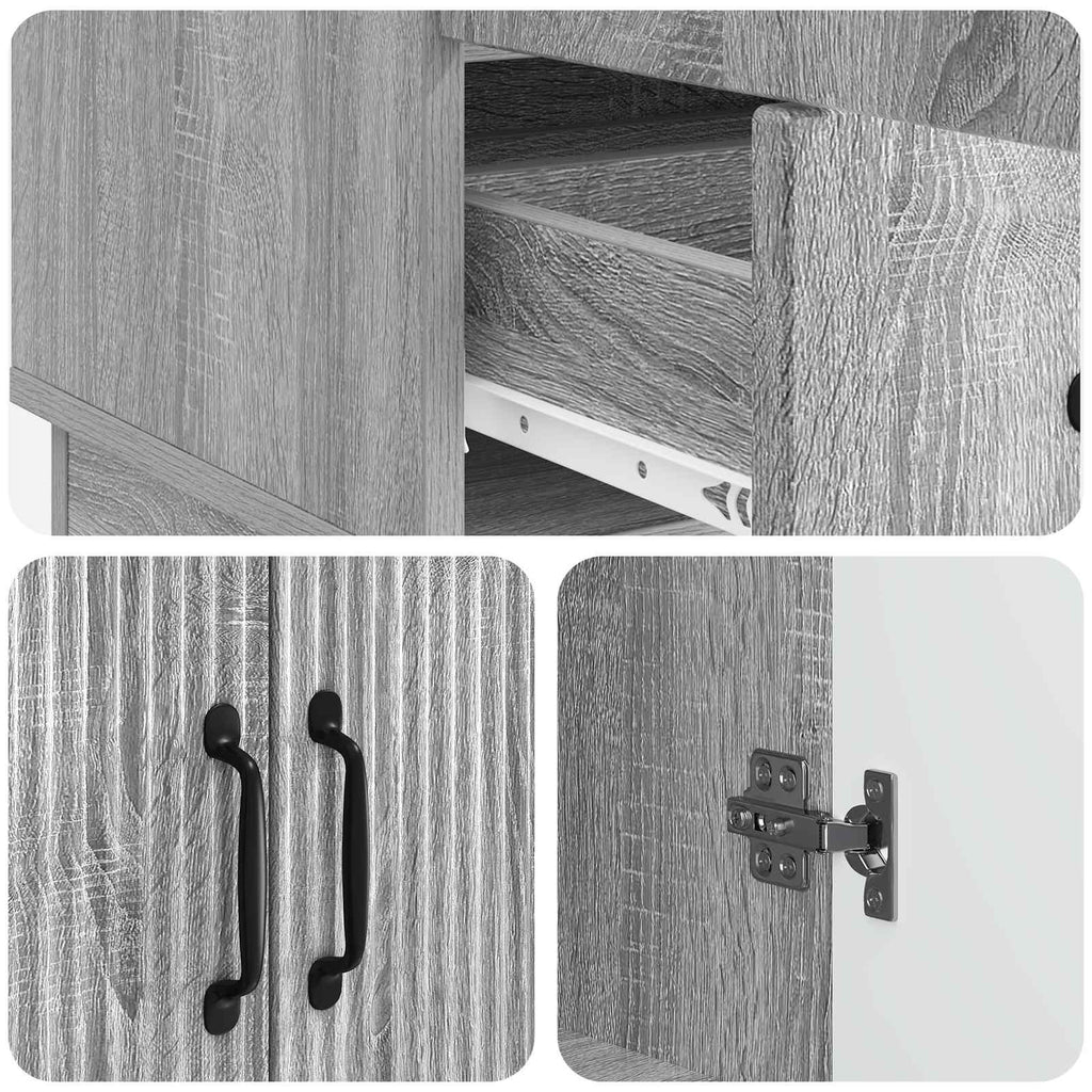 vidaXL Bufet Szary Sonoma 66 x 34,5 x 92 cm Drewno inżynieryjne