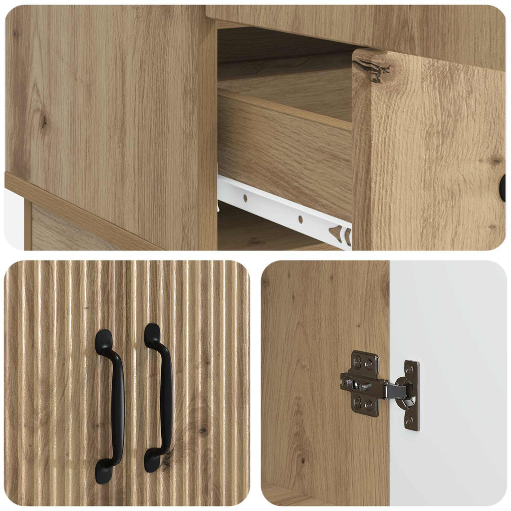vidaXL Bufet Dąb artisan 66 x 34,5 x 92 cm Drewno inżynieryjne