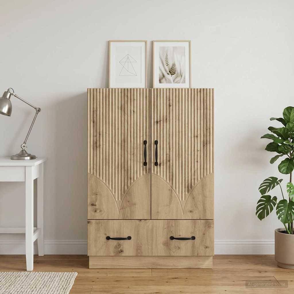 vidaXL Bufet Dąb artisan 66 x 34,5 x 92 cm Drewno inżynieryjne
