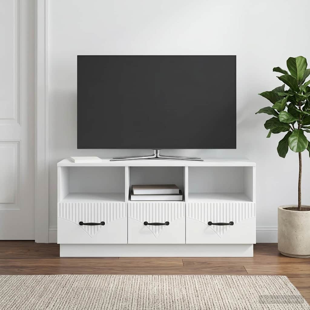 vidaXL Szafka pod telewizor z szufladą Biały 102 x 34,5 x 47 cm