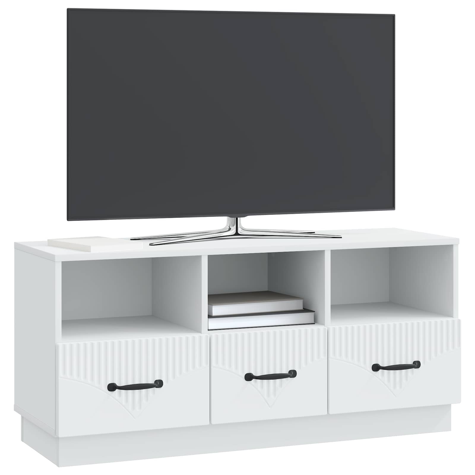 vidaXL Szafka pod telewizor z szufladą Biały 102 x 34,5 x 47 cm