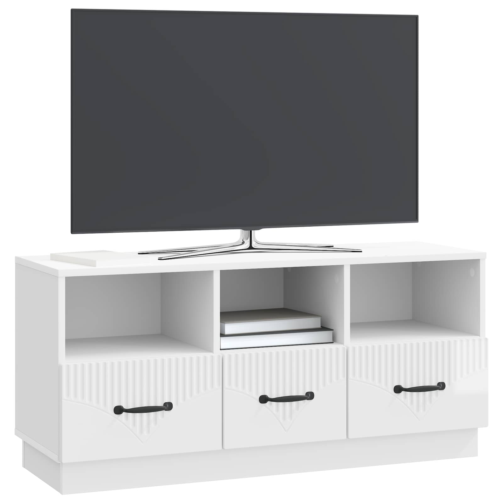vidaXL Szafka pod telewizor Biały wysoki połysk 102 x 34,5 x 47 cm