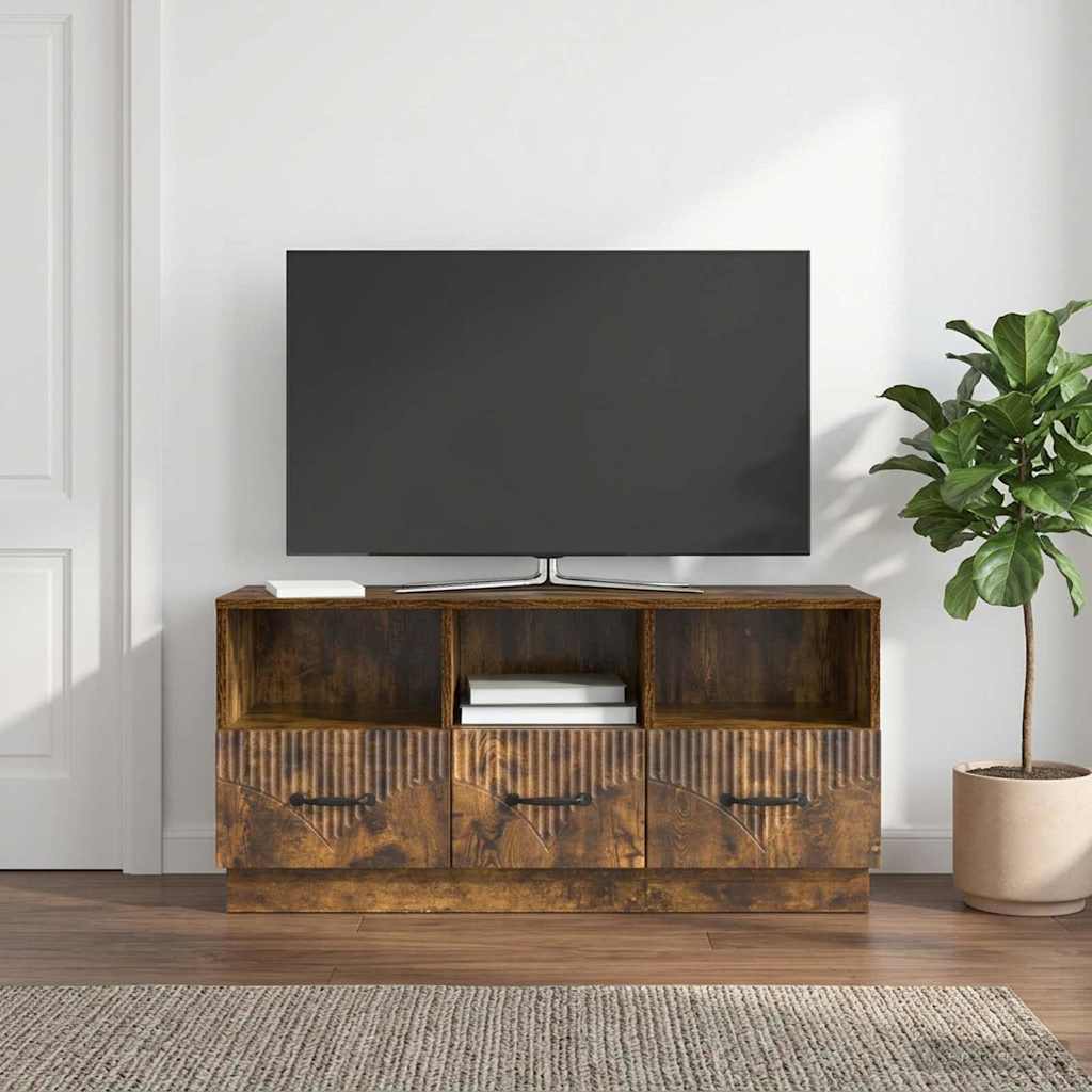 vidaXL Szafka pod telewizor z szufladą Dąb wędzony 102 x 34,5 x 47 cm