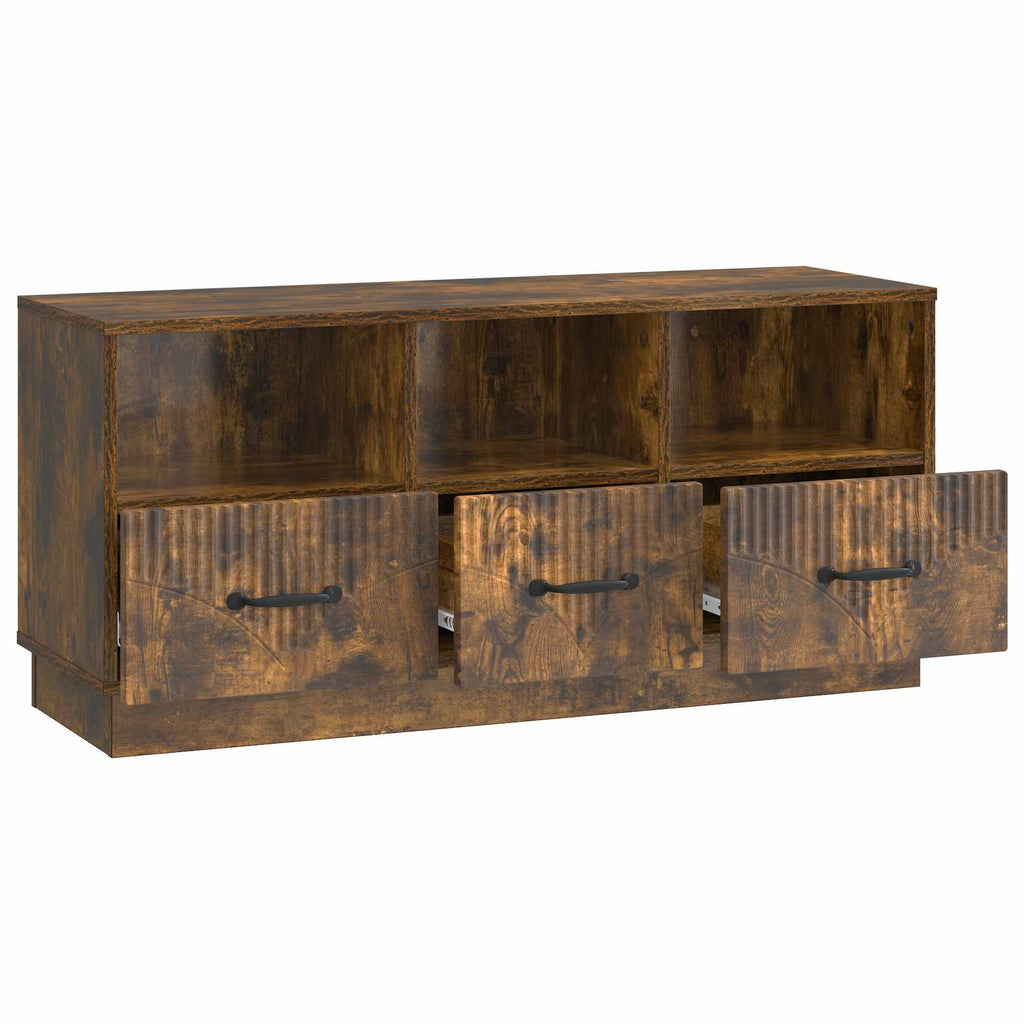 vidaXL Szafka pod telewizor z szufladą Dąb wędzony 102 x 34,5 x 47 cm