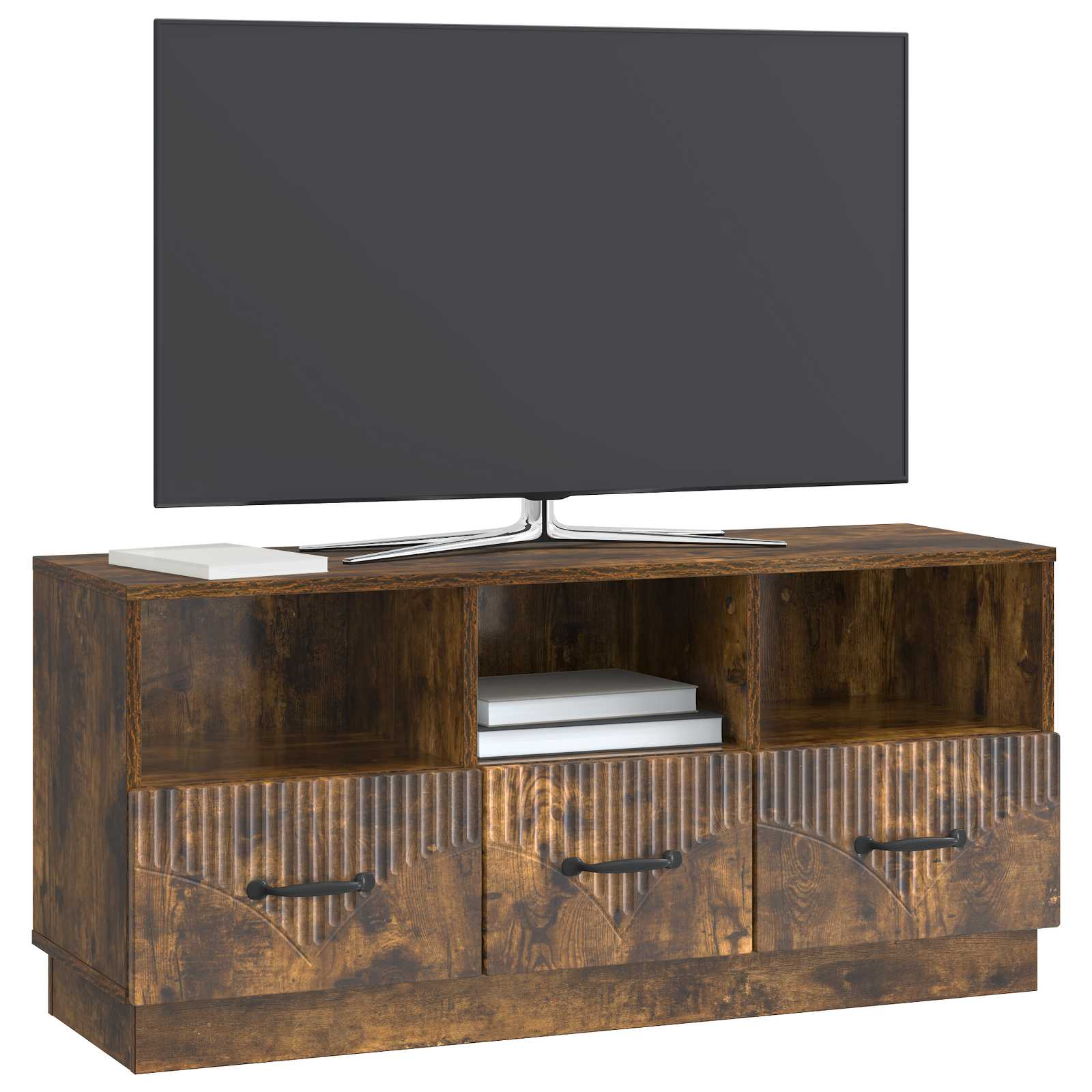 vidaXL Szafka pod telewizor z szufladą Dąb wędzony 102 x 34,5 x 47 cm