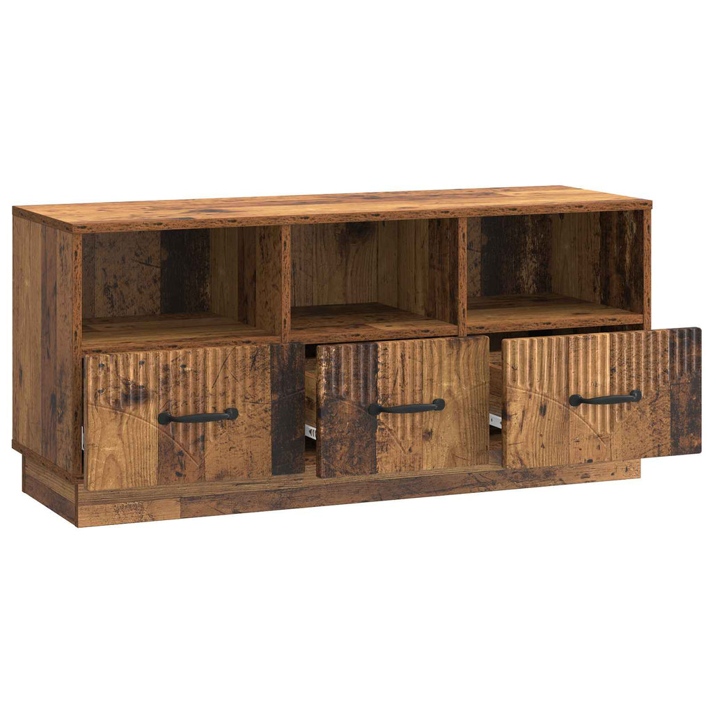 vidaXL Szafka pod telewizor z szufladą Stare drewno 102 x 34,5 x 47 cm