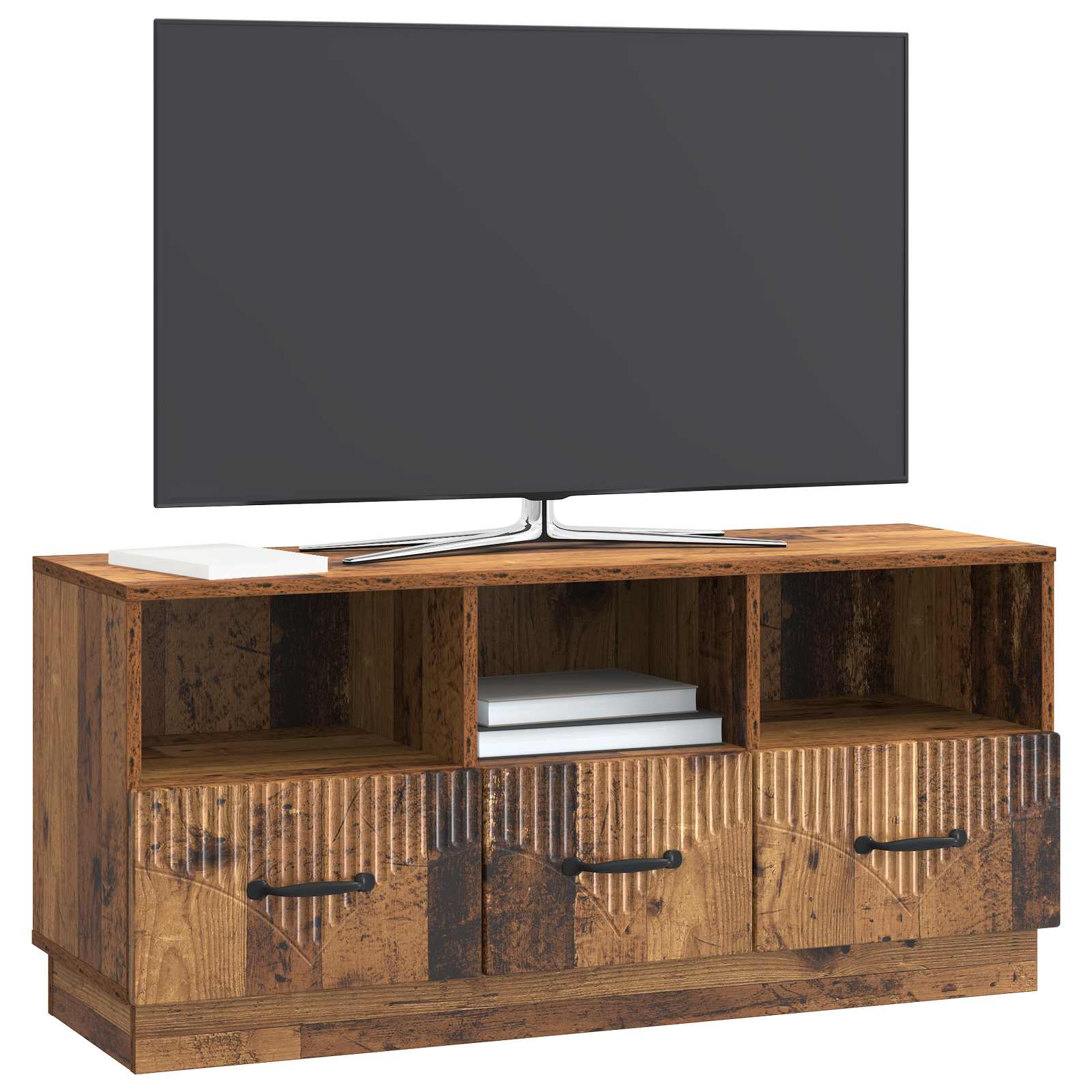 vidaXL Szafka pod telewizor z szufladą Stare drewno 102 x 34,5 x 47 cm