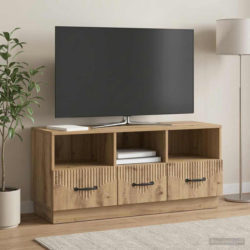 vidaXL Szafka pod telewizor 102 x 34,5 x 47 cm Dąb artisan