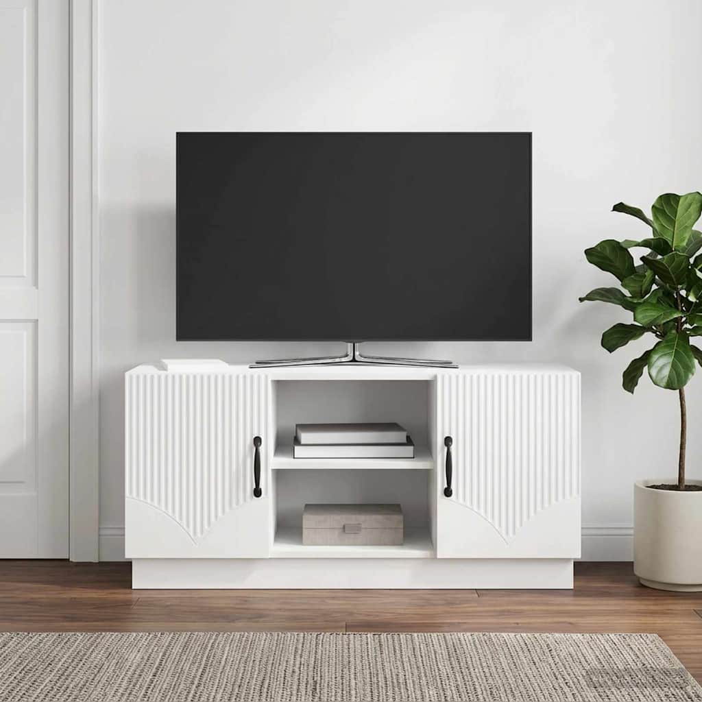 vidaXL Szafka pod telewizor Biały wysoki połysk 102 x 34,5 x 47 cm