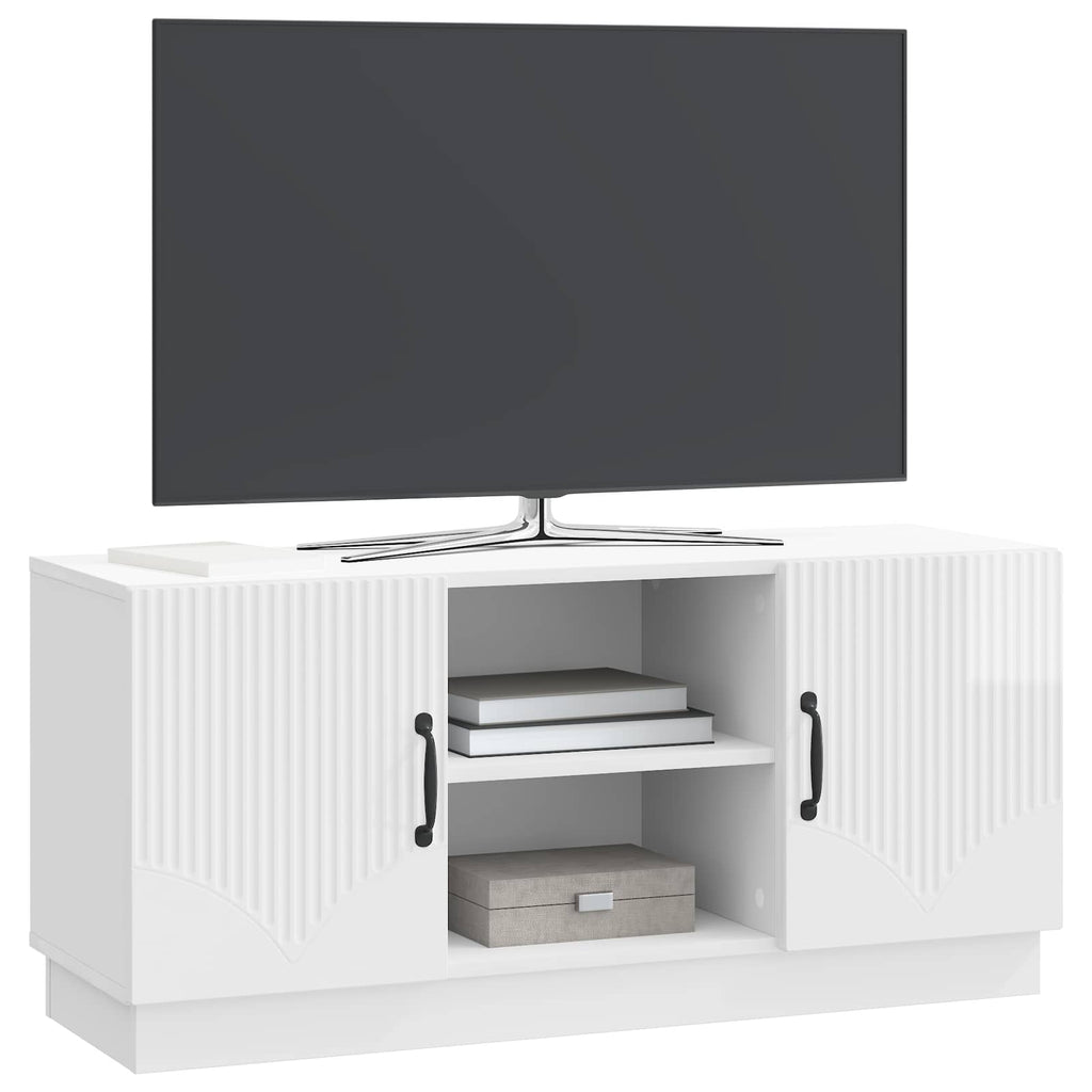 vidaXL Szafka pod telewizor Biały wysoki połysk 102 x 34,5 x 47 cm