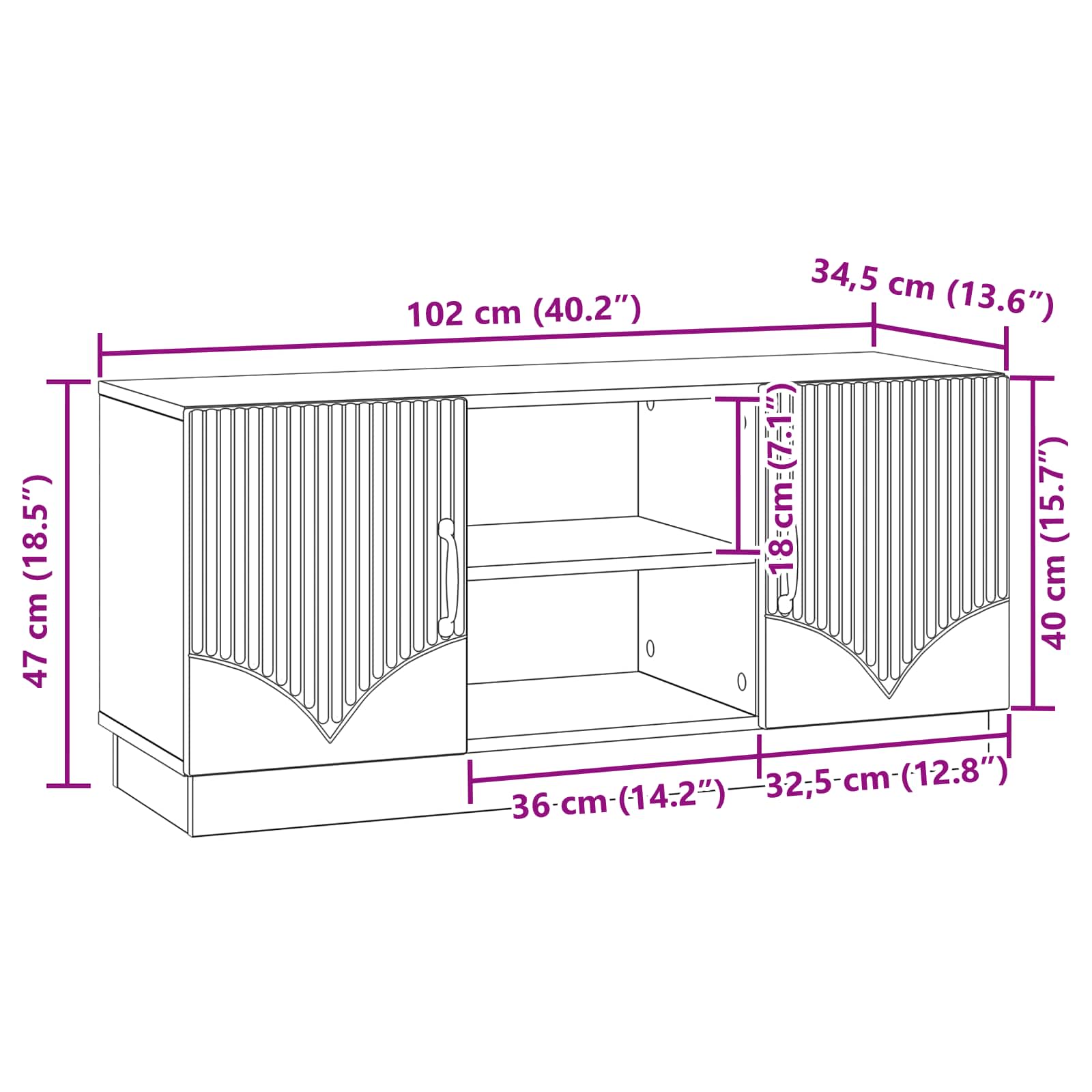 vidaXL Szafka pod telewizor Stare drewno 102 x 34,5 x 47 cm